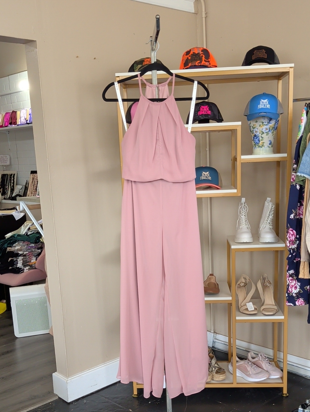 Azazie Dusty Rose Halter Jumpsuit